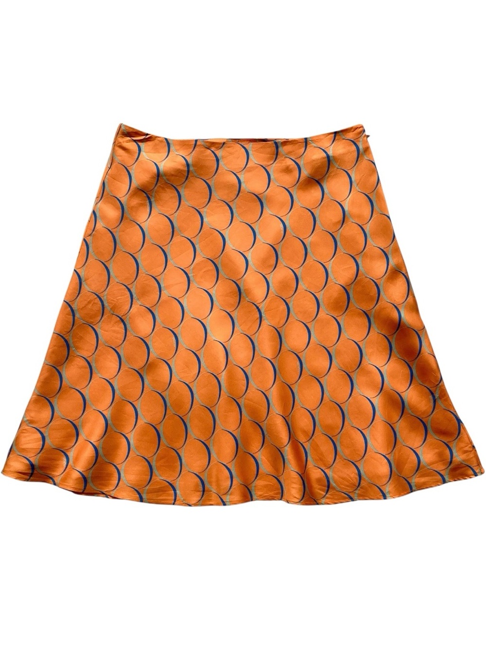 Vintage 2000s Silk Patterned Midi Skirt 🍊